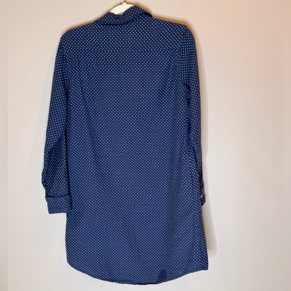 Levi's Navy Blue Button Down Shirt Dress with Polka Dots - Picture 4 of 5